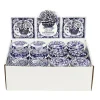 Elite Tins Flowers & Fruits-Blue & White Mini Round Tin