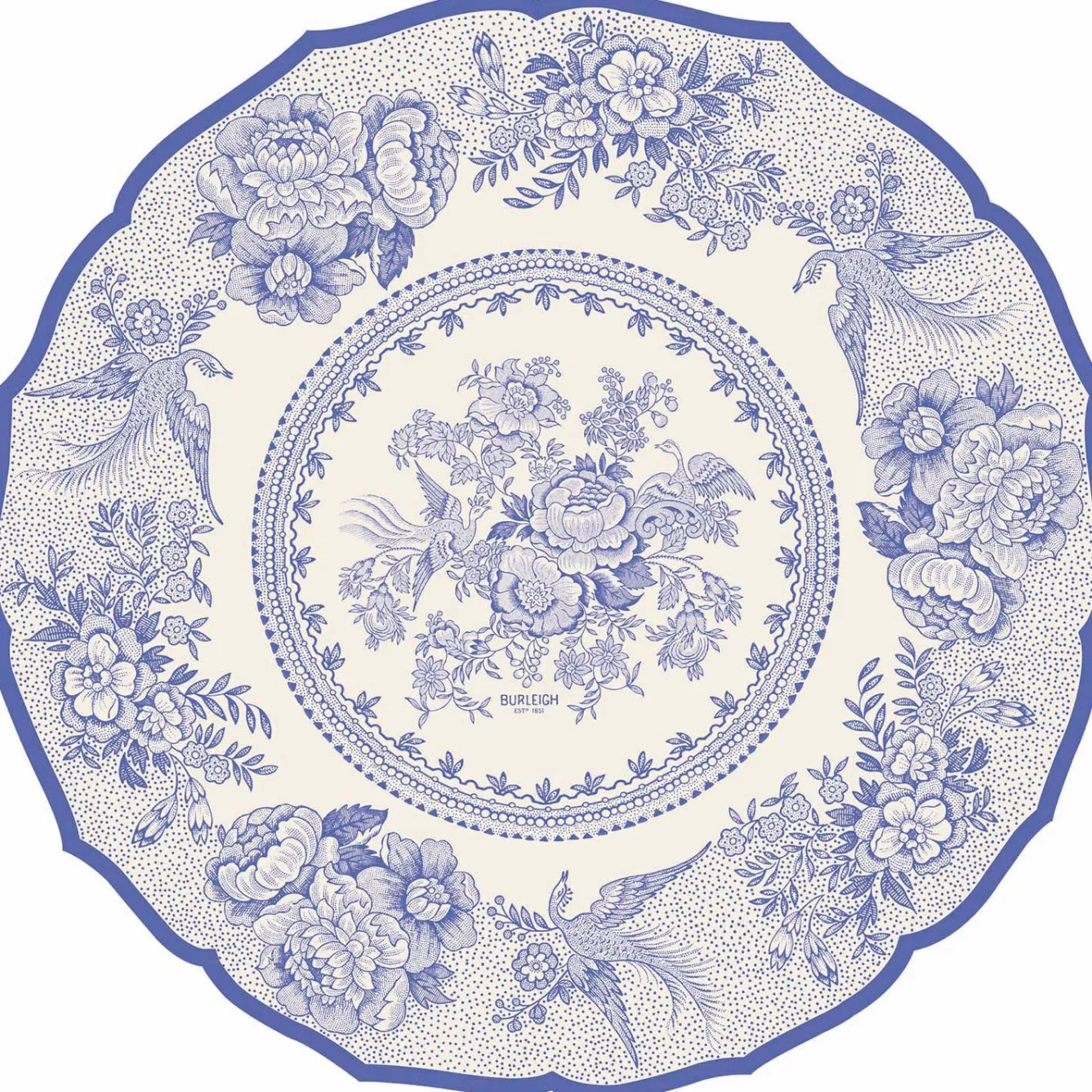 Burleigh Placemats-Blue Asiatic Pheasants 12 Paper Placemats