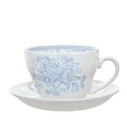 Burleigh Tea|Teacups-Blue Asiatic Pheasants Breakfast Cup and Saucer