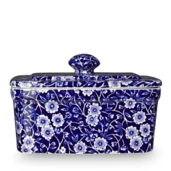 Burleigh Butter Dishes-Blue Calico Butter Dish