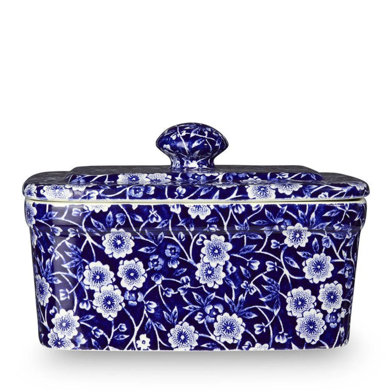 Burleigh Butter Dishes-Blue Calico Butter Dish