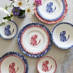 Burleigh Bowls & Dishes-Blue Calico Cats Cereal Bowl