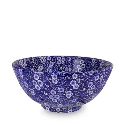 Burleigh Bowls & Dishes-Blue Calico Large Footed Bowl