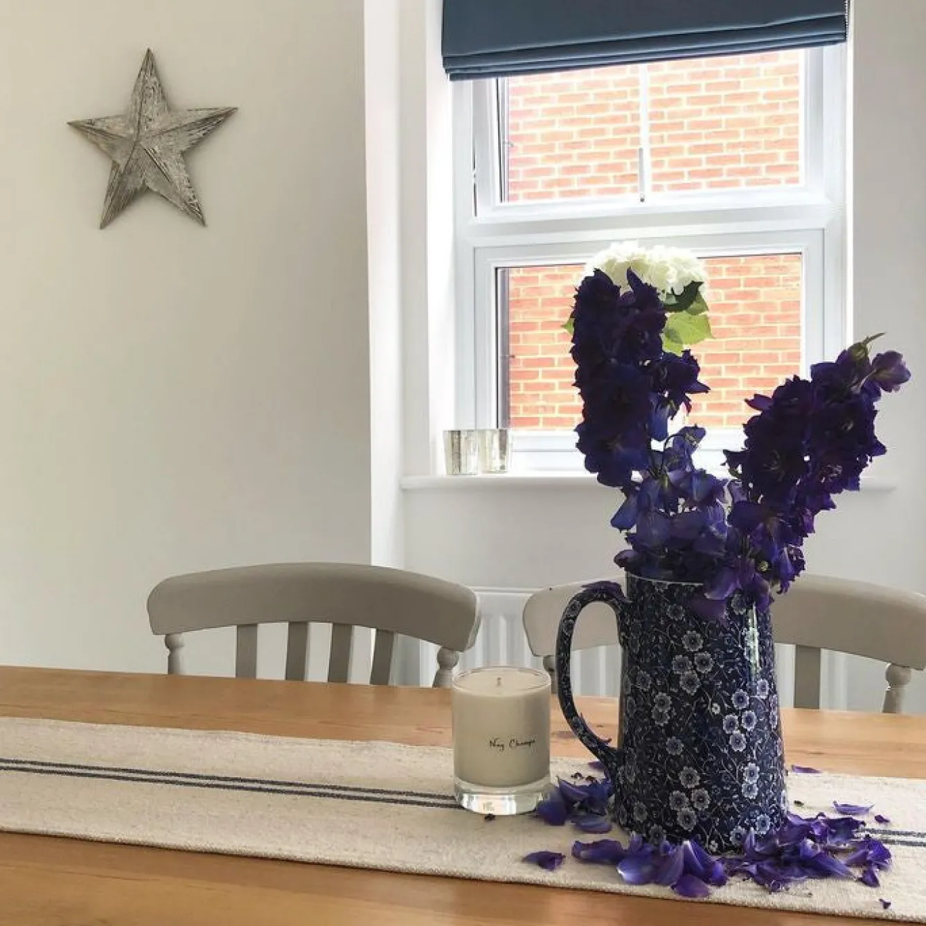 Burleigh Jugs-Blue Calico Large Tankard Jug