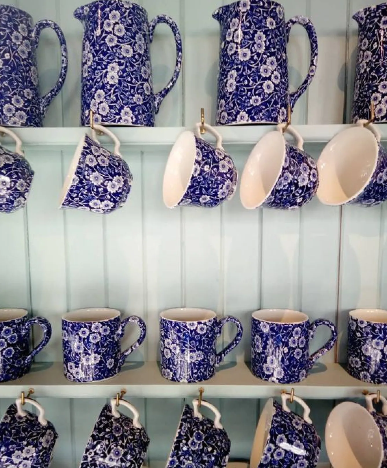 Burleigh Jugs-Blue Calico Large Tankard Jug