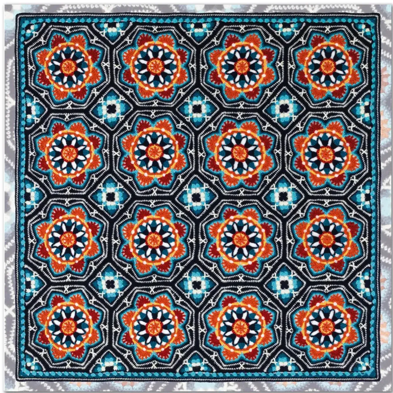 Emma Ball Greeting Cards-Blue Persian Tiles Greetings Card