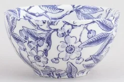 Burleigh Tea|Bowls & Dishes-Blue Prunus Small Sugar Bowl - 3.75in/9.5cm