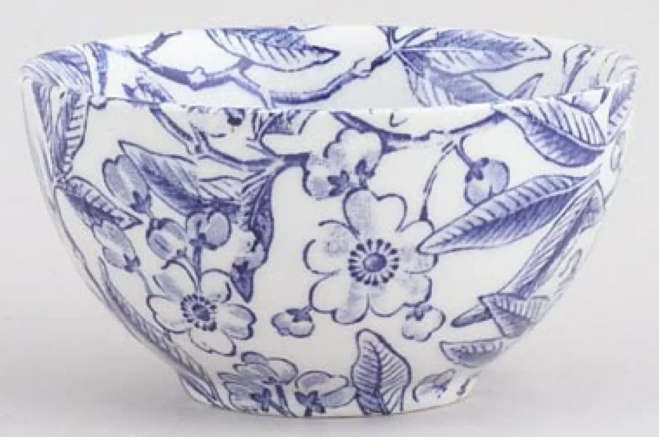 Burleigh Tea|Bowls & Dishes-Blue Prunus Small Sugar Bowl - 3.75in/9.5cm