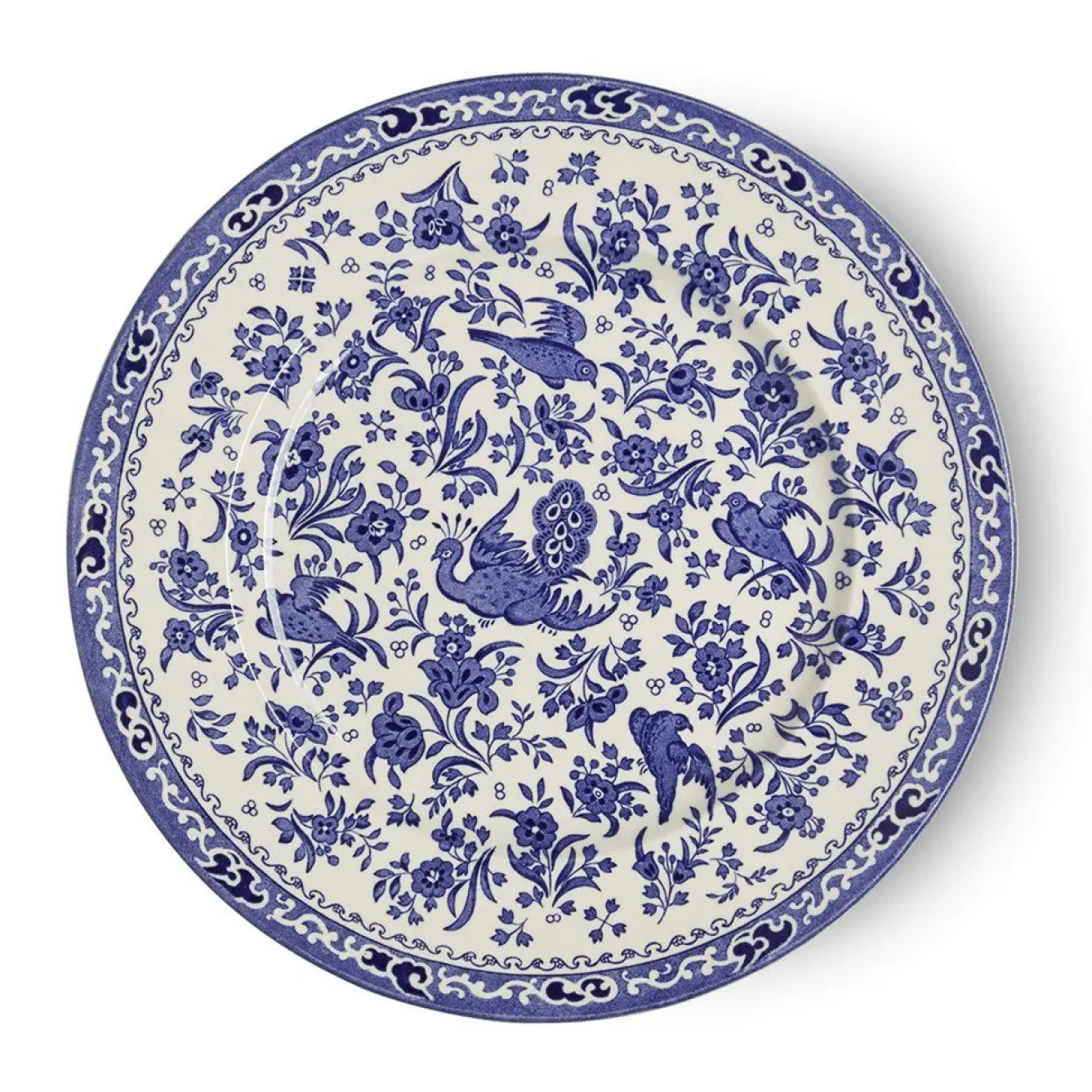 Burleigh Plates-Blue Regal Peacock Large Plate 10 in