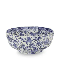 Burleigh Bowls & Dishes-Blue Regal Peacock Octagonal Bowl