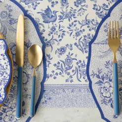 Burleigh Placemats-Blue Regal Peacock Pad Paper Table Runner