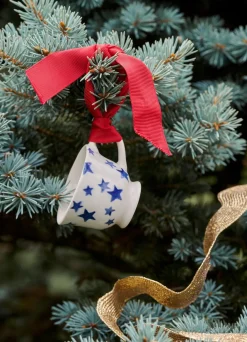 Emma Bridgewater Christmas Decorations-Blue Star Tiny Teacup Boxed