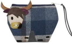 Earth Squared Bags Bags-Blue Tantallon Highland Cow Tweed  Purse