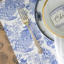 Burleigh Placemats-Blue Willow Pad of 18 Paper Placemats