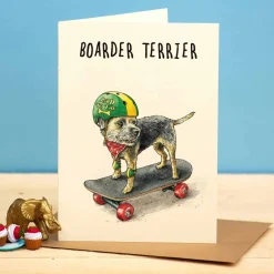 Bewilderbeest Greeting Cards-Boarder Terrier Greetings Card
