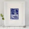 Lucky Lobster Art-Boat Print Mounted