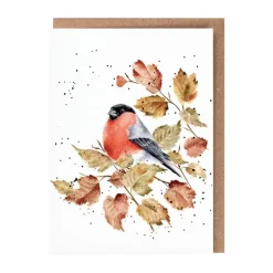 Wrendale Designs Greeting Cards-'Bold and Beautiful' Bullfinch Greetings Card