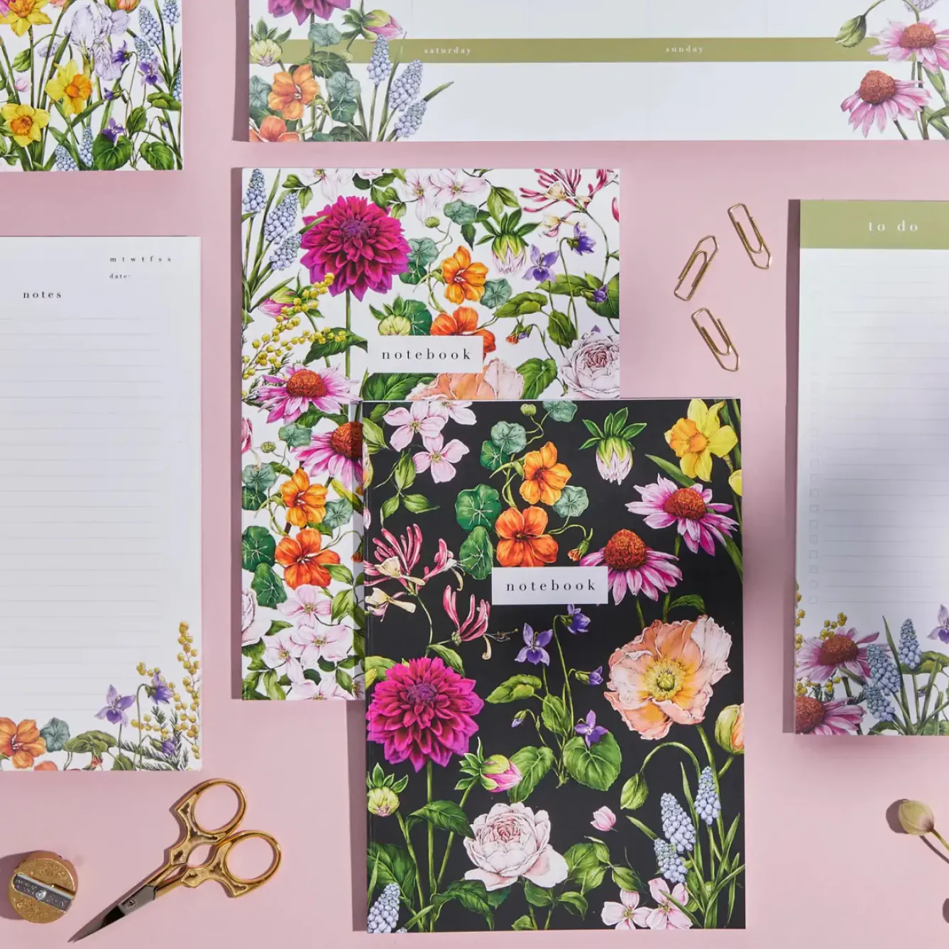 Catherine Lewis Stationery-Bountiful Blooms - Set of 2 A5 Notebooks