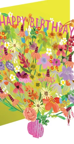 Roger La Borde Greeting Cards-Bright Flowers, Birthday Laser Greeting Card
