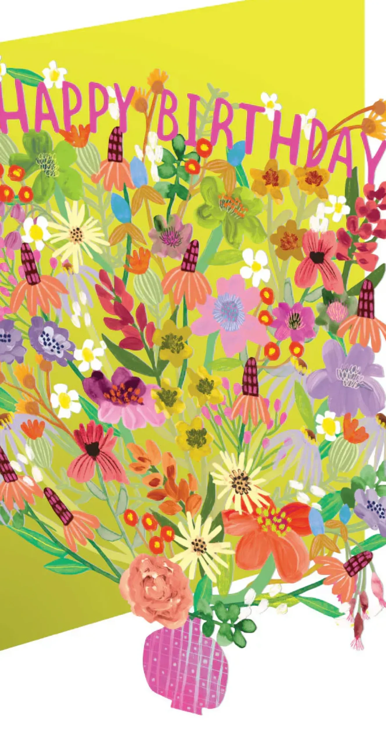 Roger La Borde Greeting Cards-Bright Flowers, Birthday Laser Greeting Card