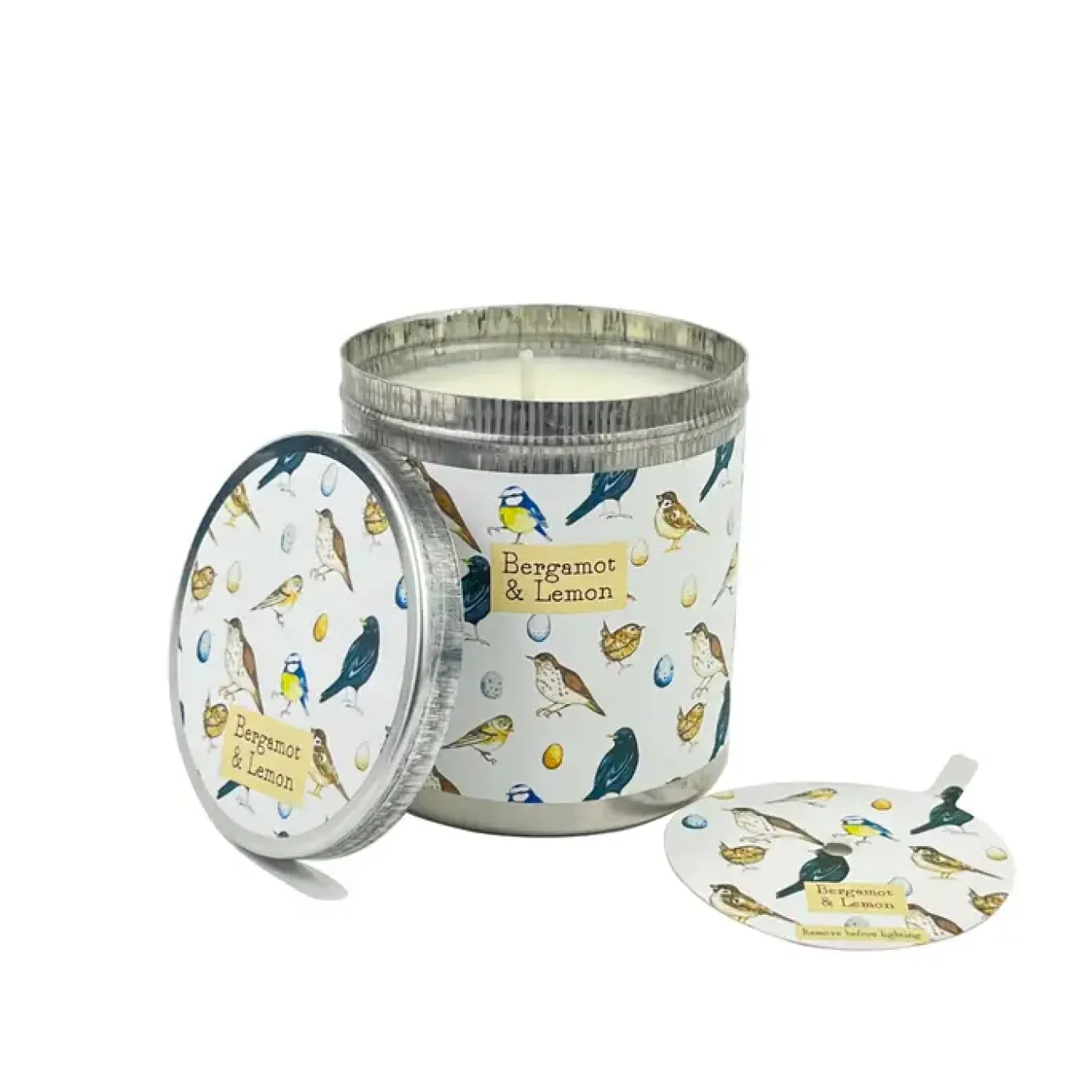 Heaven Scent Home Fragrance-British Birds- Bergamot & Lemon Candle Tin