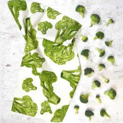 Corinne Alexander Tea|Tea Towels-Broccoli Tea Towel by