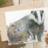 Jen Winnett Greeting Cards-Brockwell the Badger Blank Greetings Eco Card