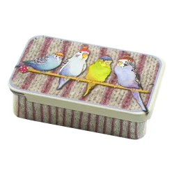 Emma Ball Storage-Budgies in Beanies Mini Slider Tin