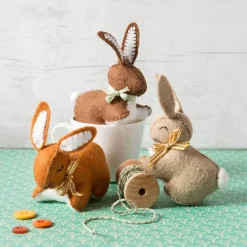 Corinne Lapierre Crafts|Children-Bunnies Wool Mix Felt Craft Kit