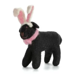 Amica Felt Easter|Seasonal Decor-Bunny Earred Standing Black Labrador Felt Decoration