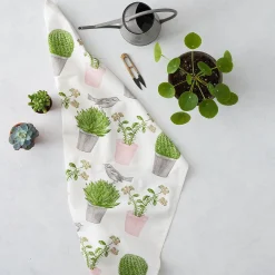 Thornback & Peel Tea|Tea Towels-Cactus & Bird Tea Towel