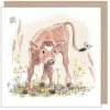 Paper Shed Design Greeting Cards-Calf With Butterflies Greetings Card