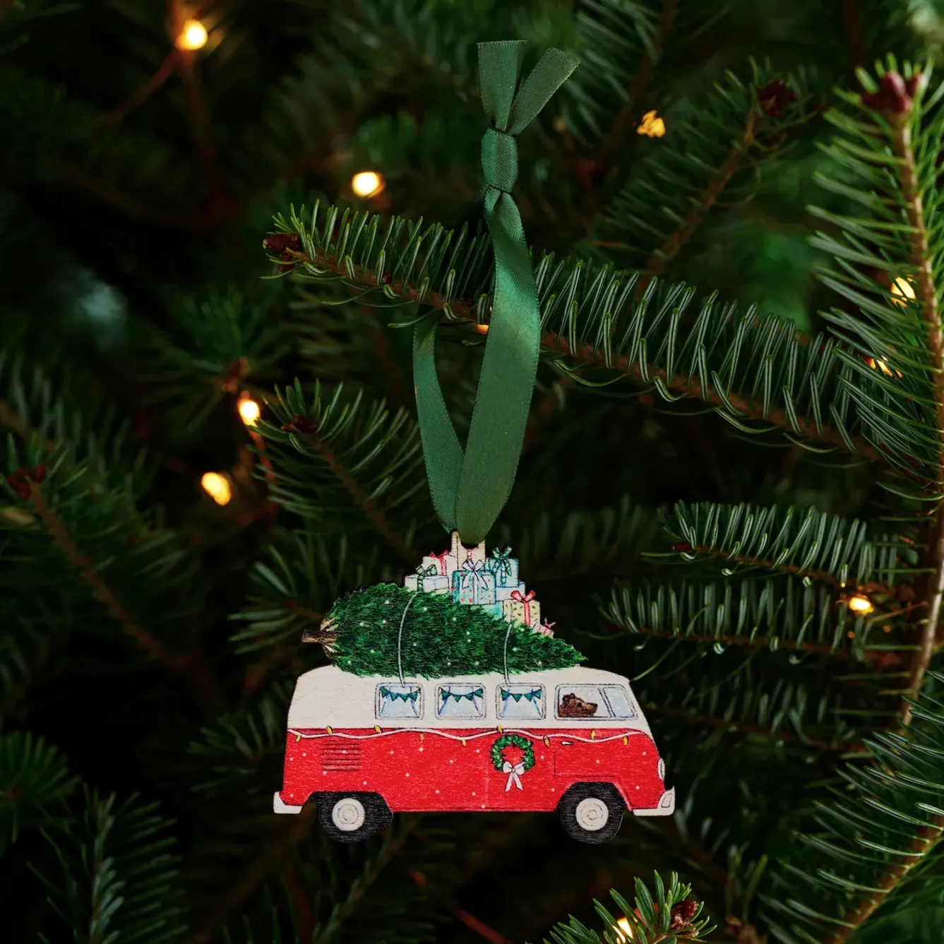 Lottie Murphy Christmas-Camper Van Wooden Christmas Decoration