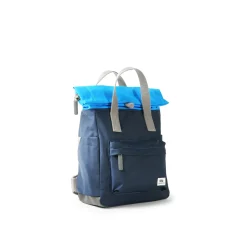 Ori London Bags-Canfield B Midnight Blue/Blue Neon Recycled Nylon Backpack - Small