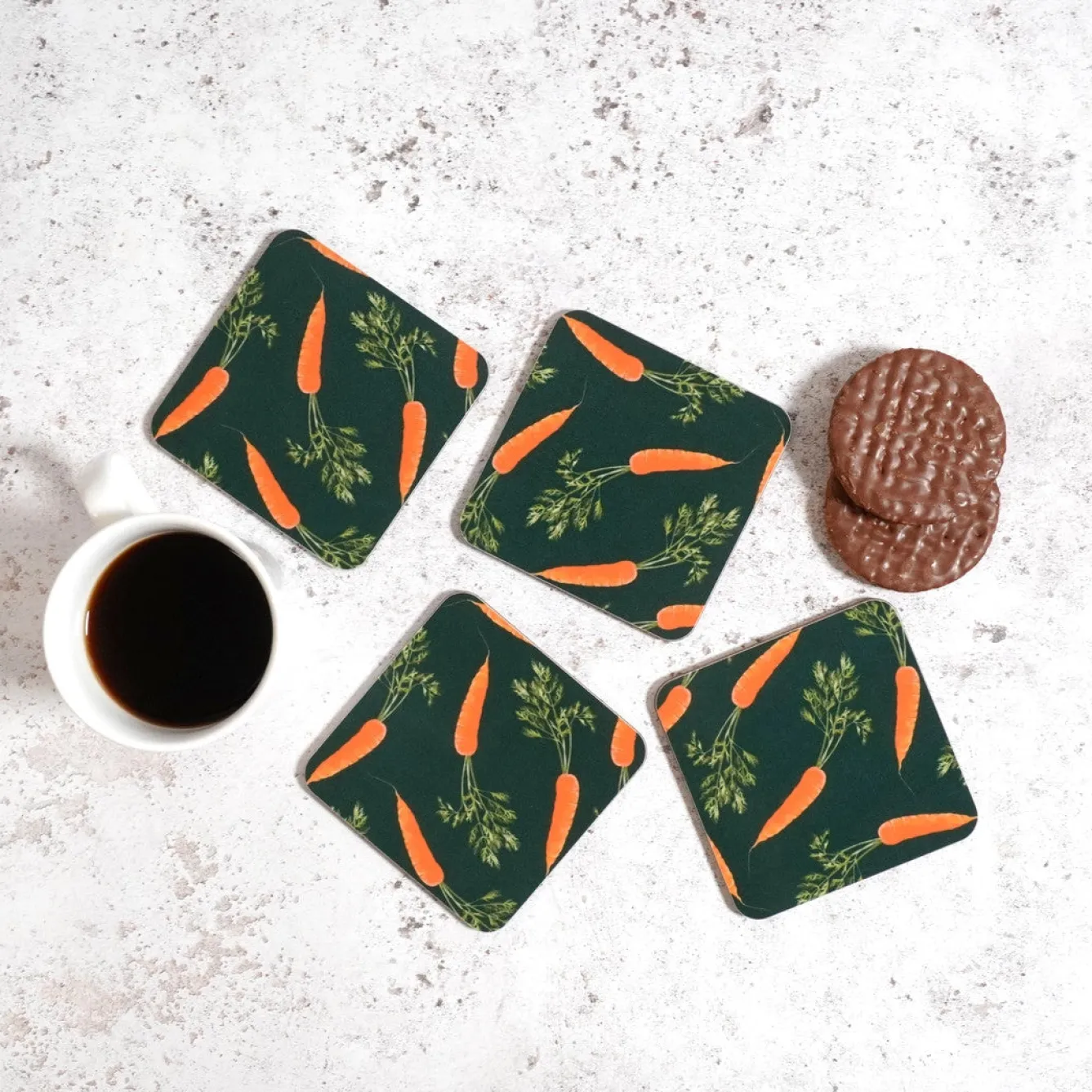 Corinne Alexander Coasters-Carrot Coaster Set by