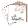 Paper Shed Design Greeting Cards-Cat and Cherry Blossoms Set of 5 Notecards