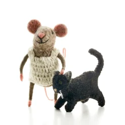 Sew Heart Felt Children-Cat Lady Mouse with Black Cat