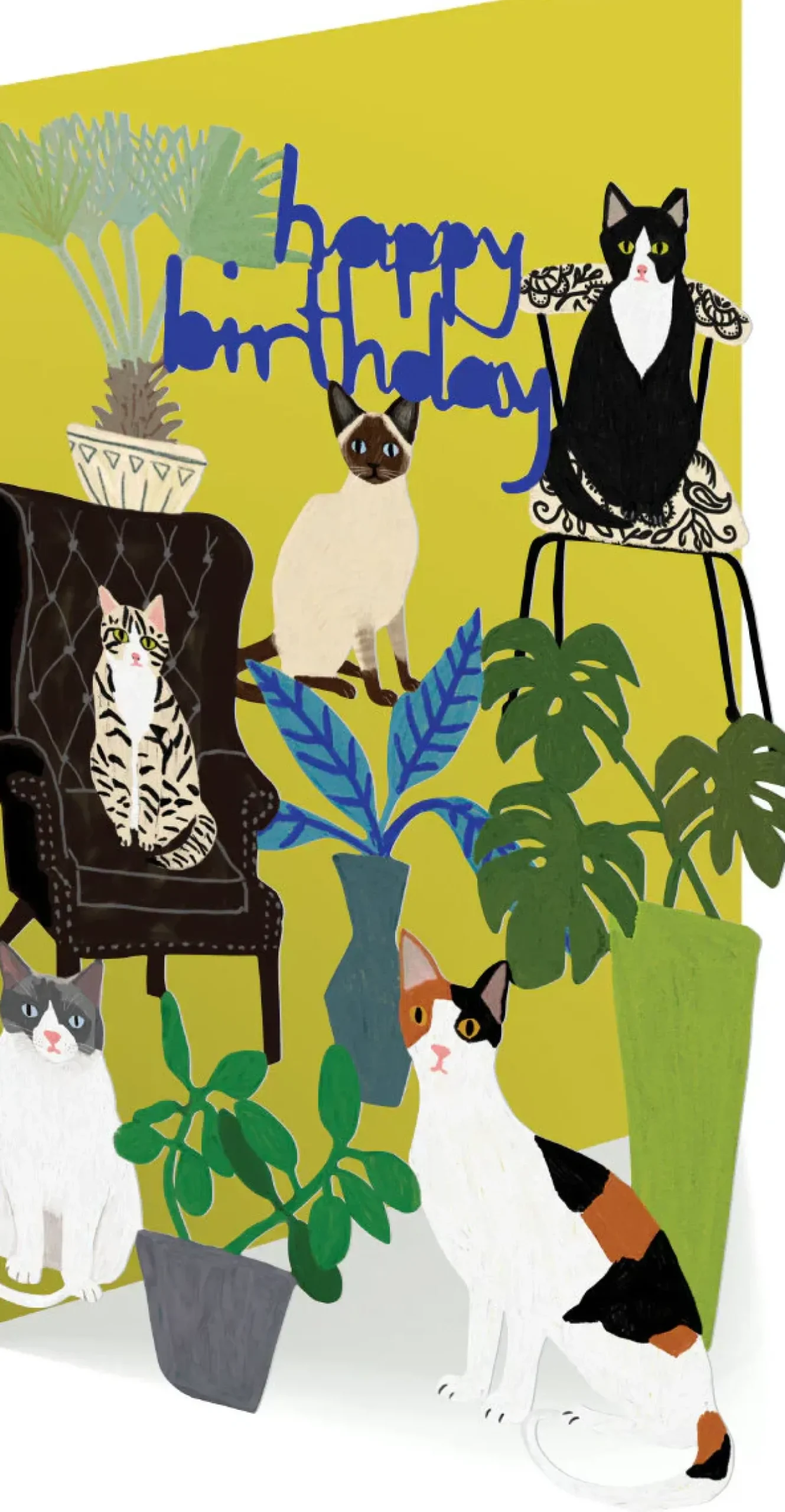 Roger La Borde Greeting Cards-Cat Palais, Birthday Laser Greeting Card