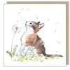 Paper Shed Design Greeting Cards-Cat with Dandelion Greetings Card