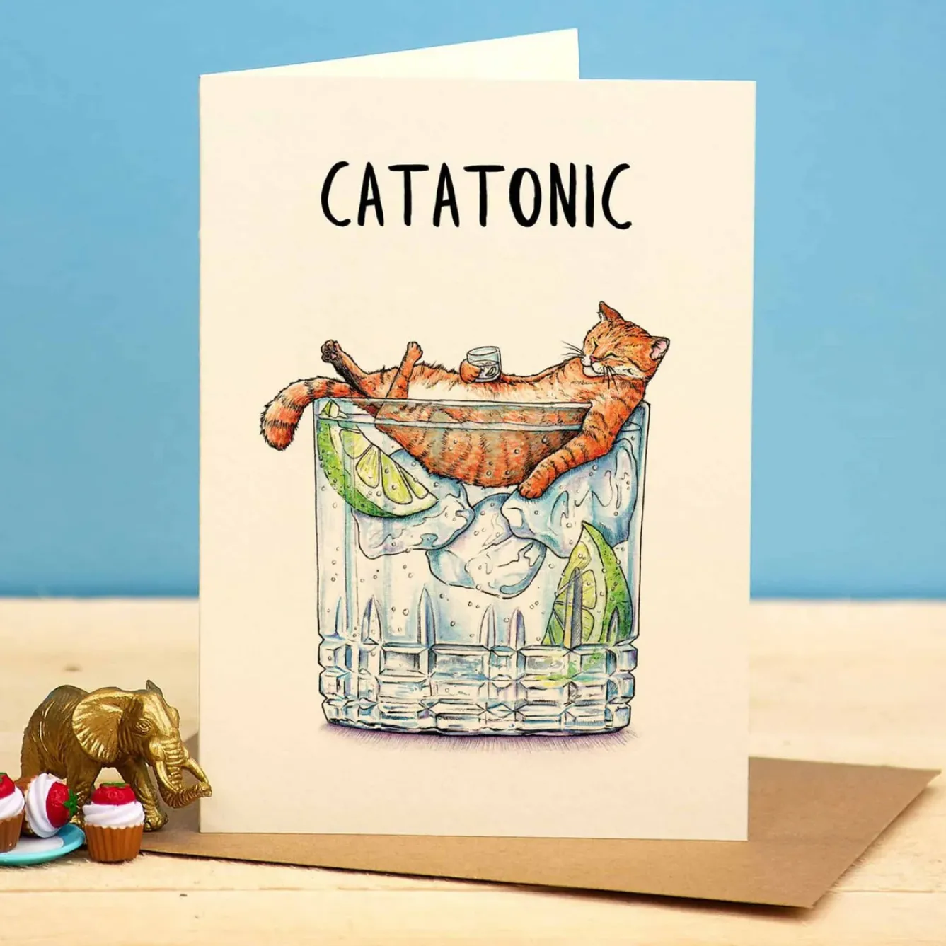 Bewilderbeest Greeting Cards-Catatonic Greetings Card
