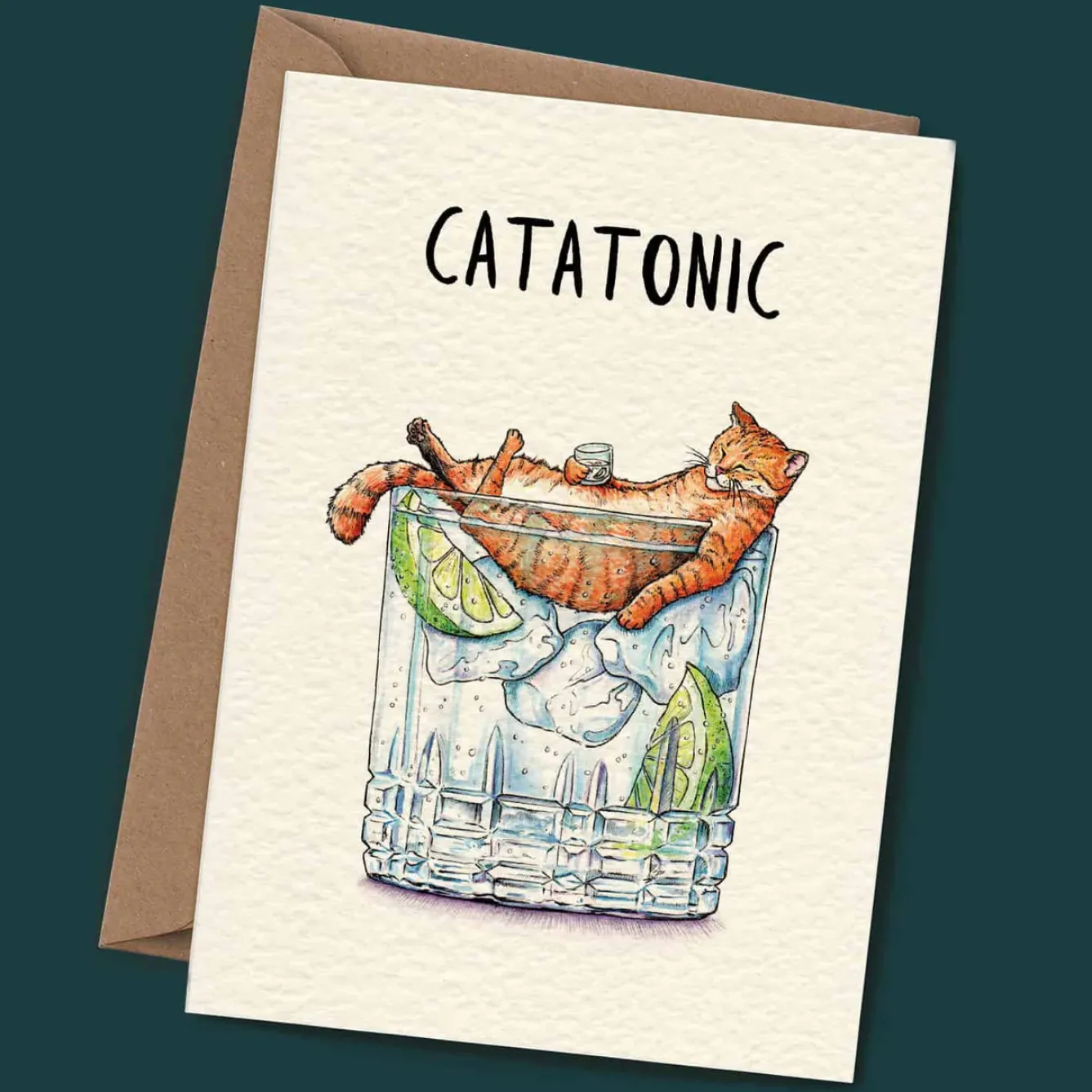 Bewilderbeest Greeting Cards-Catatonic Greetings Card
