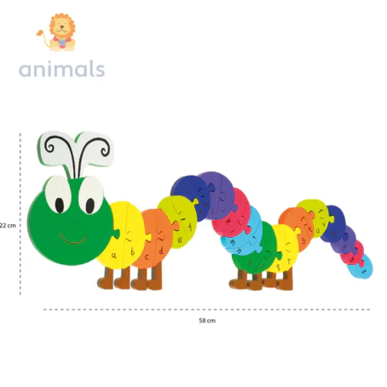 Orange Tree Toys Puzzles|Children-Caterpillar Alphabet Wooden Puzzle