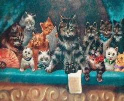 Madame Treacle Greeting Cards-Cats at the Theatre - Little Vintage Greeting Card