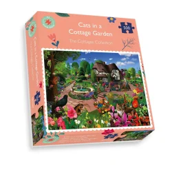 All Jigsaw Puzzles Puzzles|Children-Cats in a Cottage Garden 500 Piece Jigsaw Puzzle