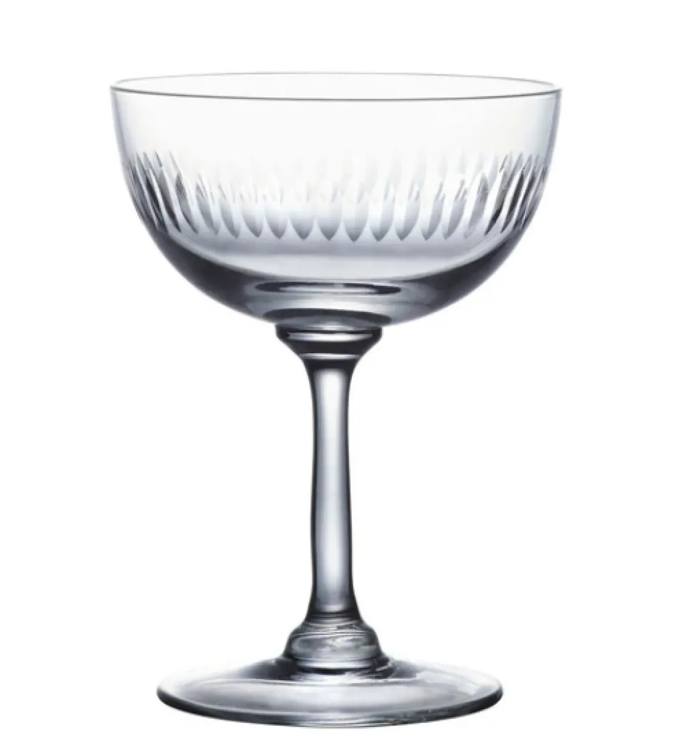 The Vintage List Glassware-Champagne Saucer with Spears Design by