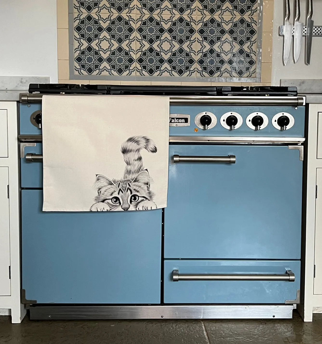 Katherine Sheard Designs Tea|Tea Towels-Chester Cat Tea Towel