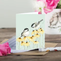 Wrendale Designs Greeting Cards-Chickadees Gift Enclosure Card