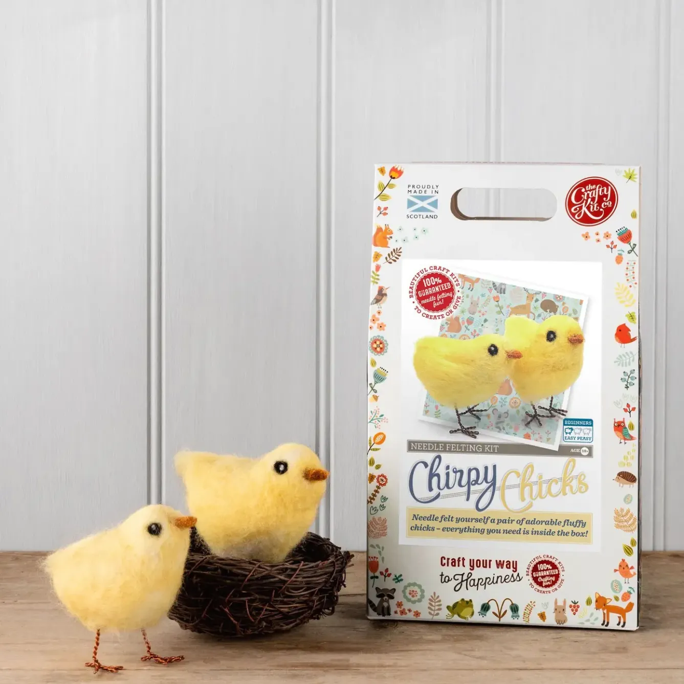 The Crafty Kit Co. Easter|Crafts-Chirpy Chicks Needle Felting Kit