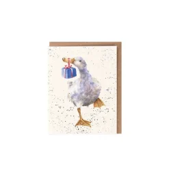 Wrendale Designs Greeting Cards-'Christmas Delivery' Duck Gift Enclosure Card