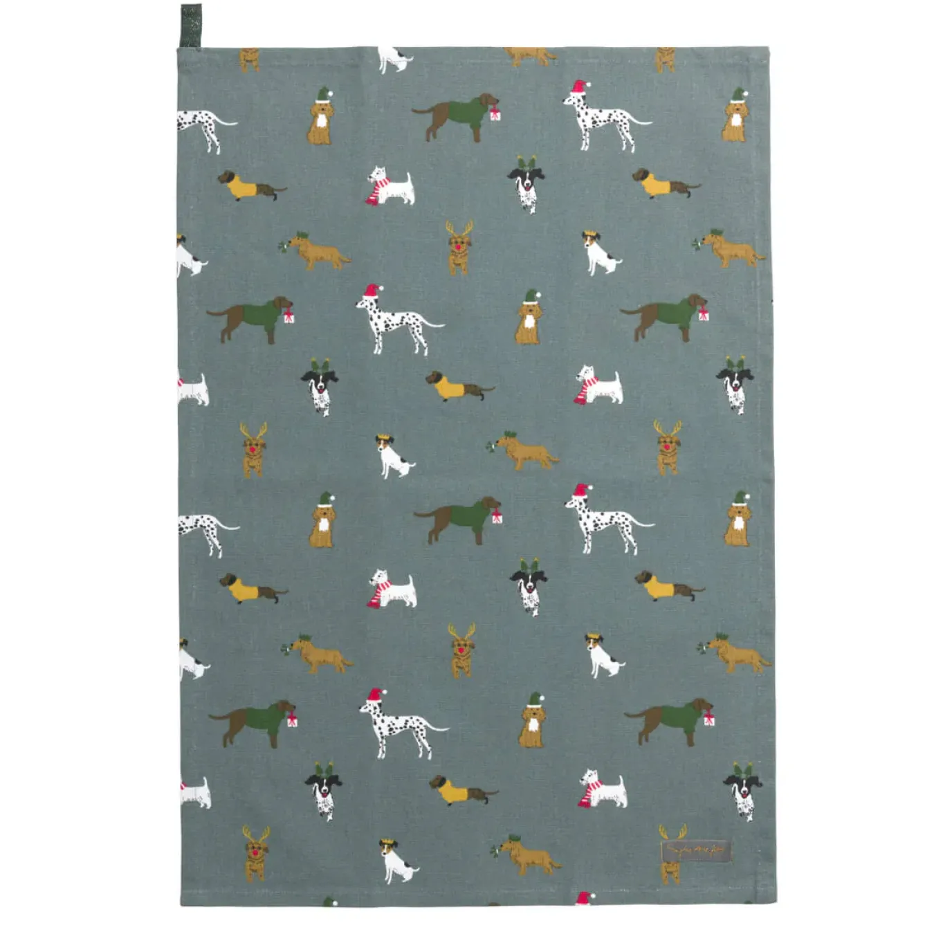 Sophie Allport Christmas|Tea-Christmas Dogs Set of 2 Tea Towels